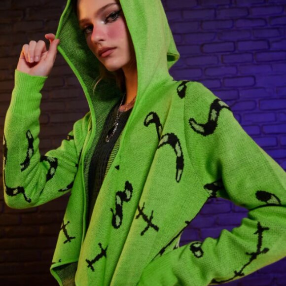 HER UNIVERSE Hot Topic Nightmare Before Christmas Oogie Boogie Glow Cardigan XS - Picture 2 of 10